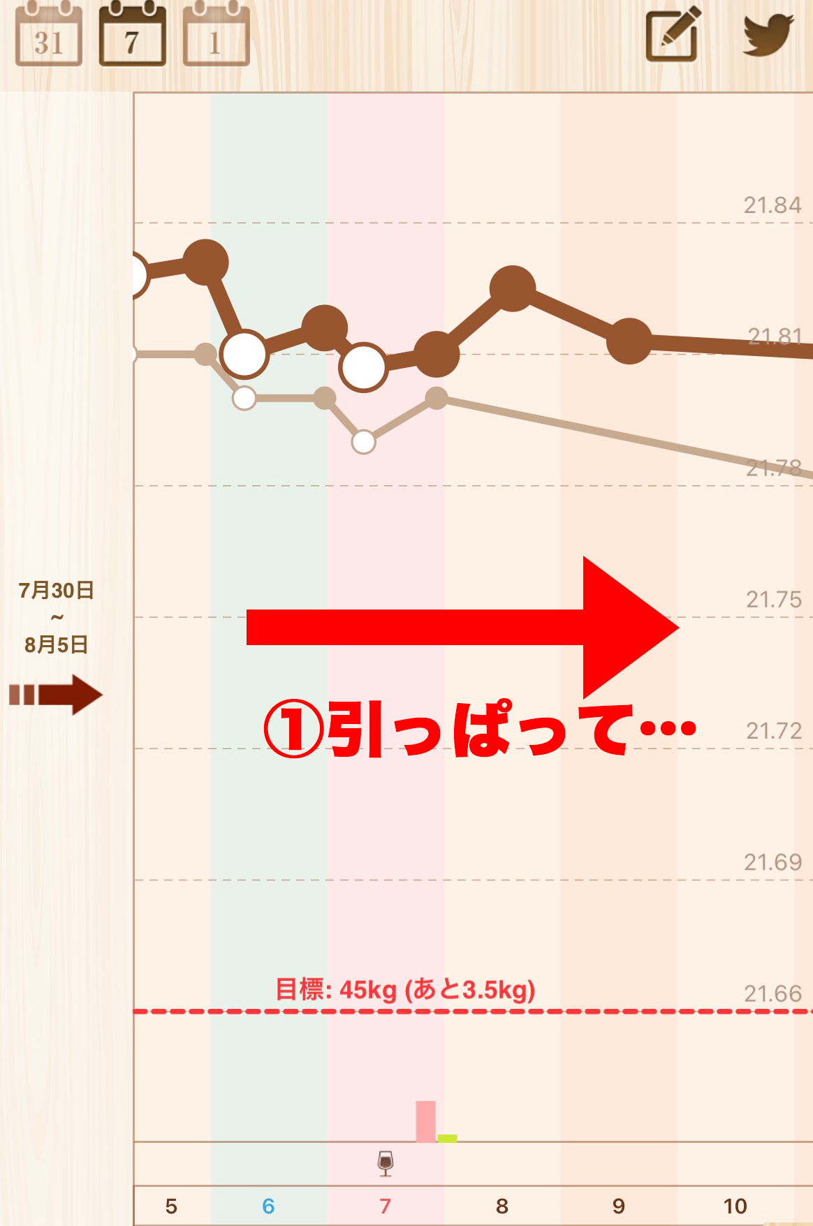 グラフ画面 シンプルダイエット